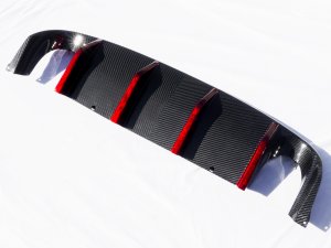 FIAT 500 Rear Diffuser in Carbon Fiber - Estremo Aerography - Red Candy